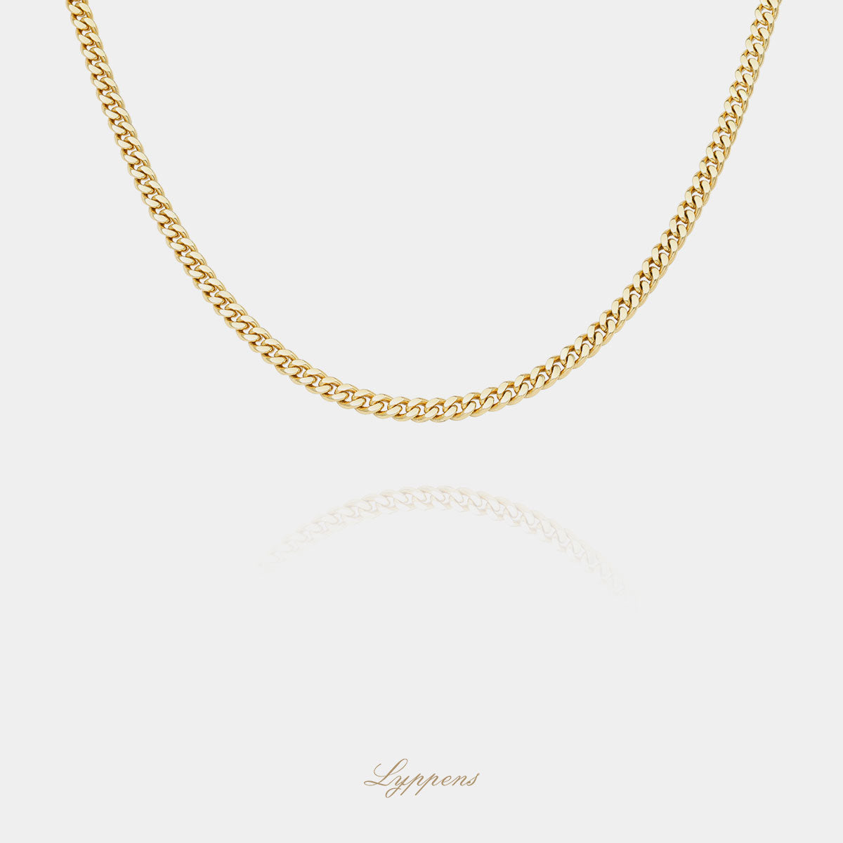 Yellow gold gourmet link necklace