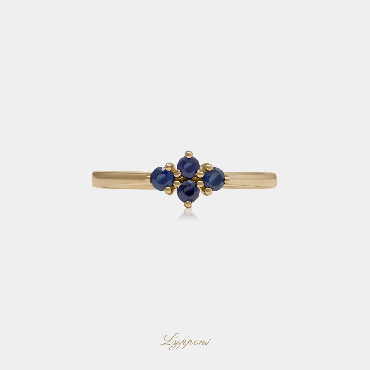 Geelgouden ring met saffier