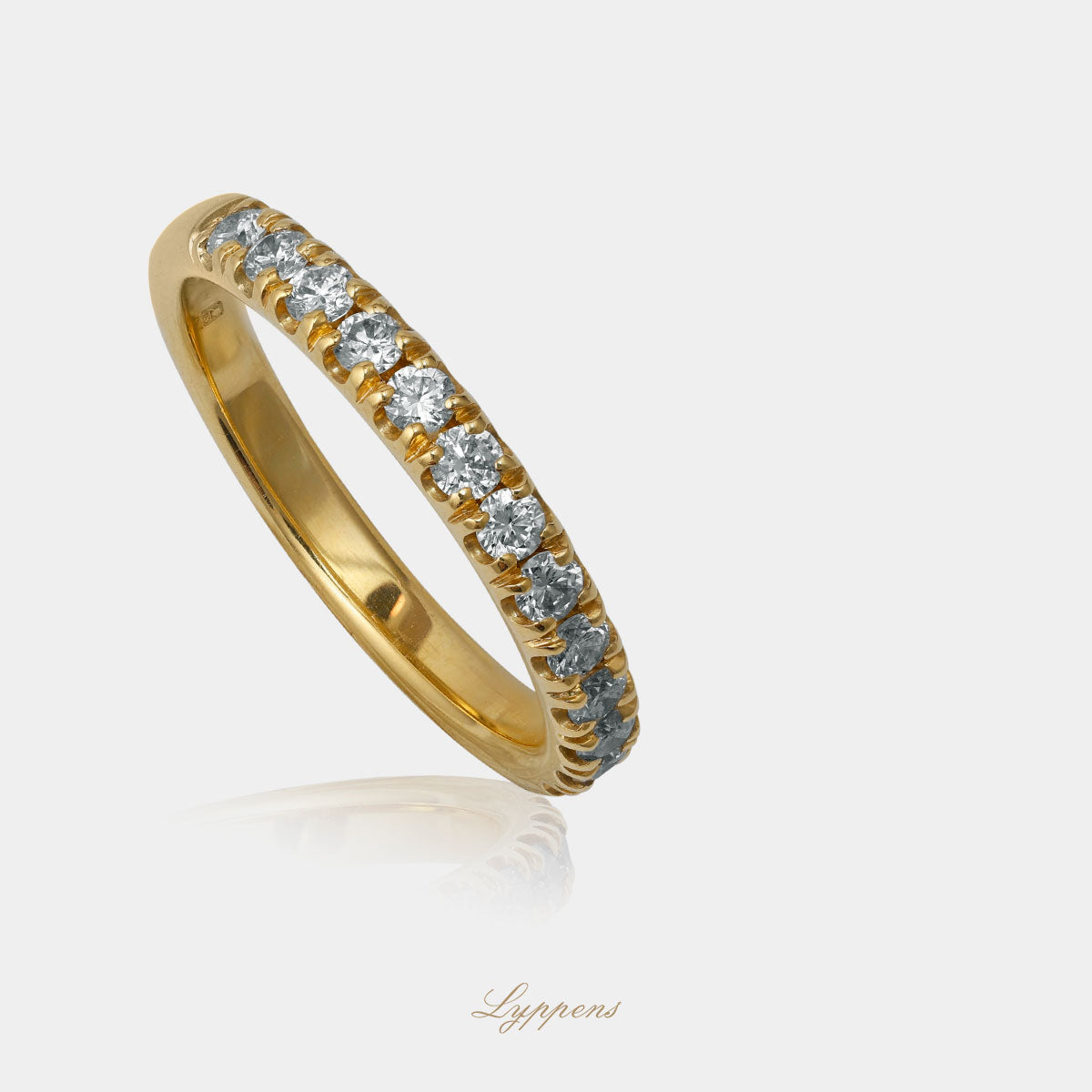 Yellow gold half eternity ring with diamonds 0.50ct