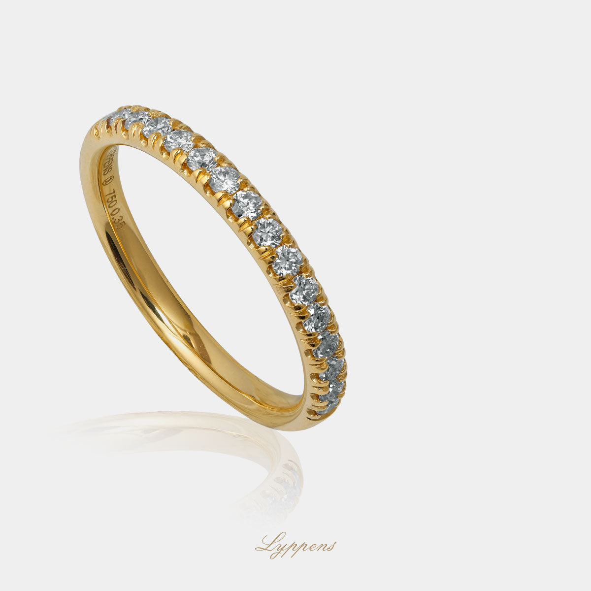 Yellow gold half eternity ring with diamonds 0.35ct