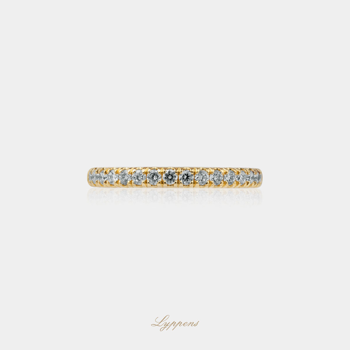 Yellow gold half eternity ring with diamonds 0.35ct