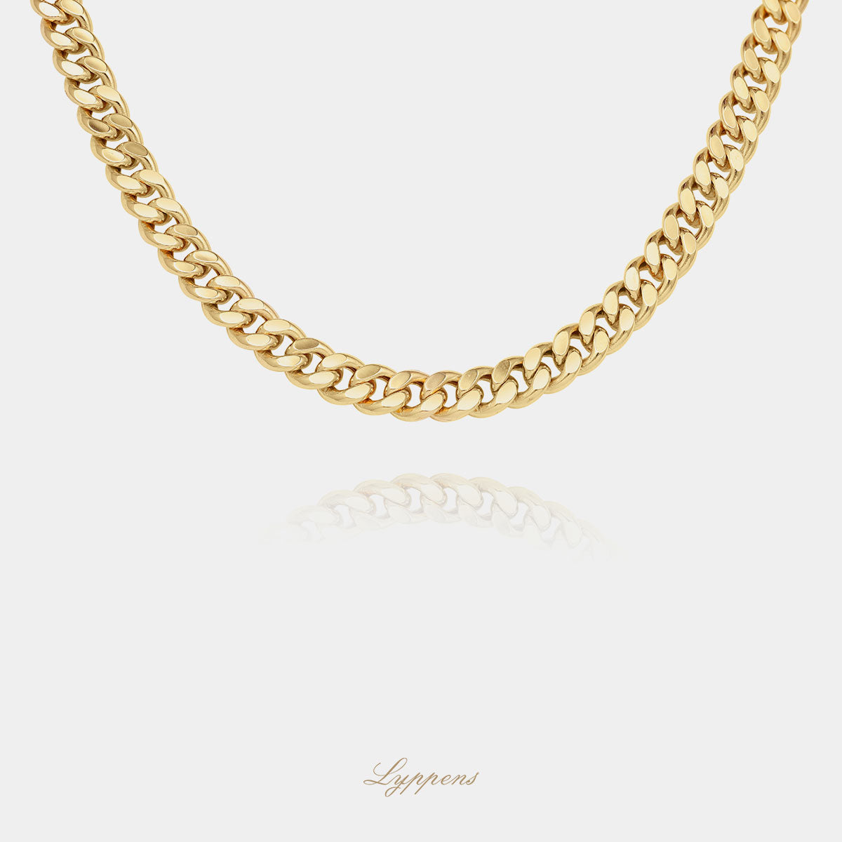 Yellow gold gourmet link necklace