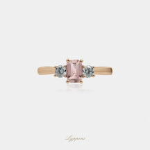 Roségoud met morganiet en diamant