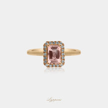 Roségoud met morganiet en diamant
