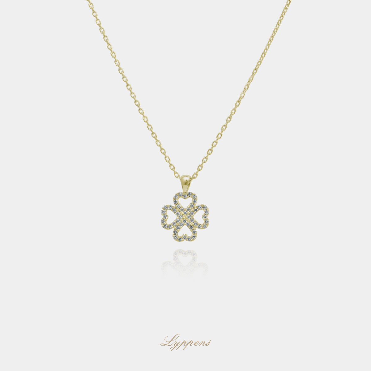 Yellow gold necklace with diamonds