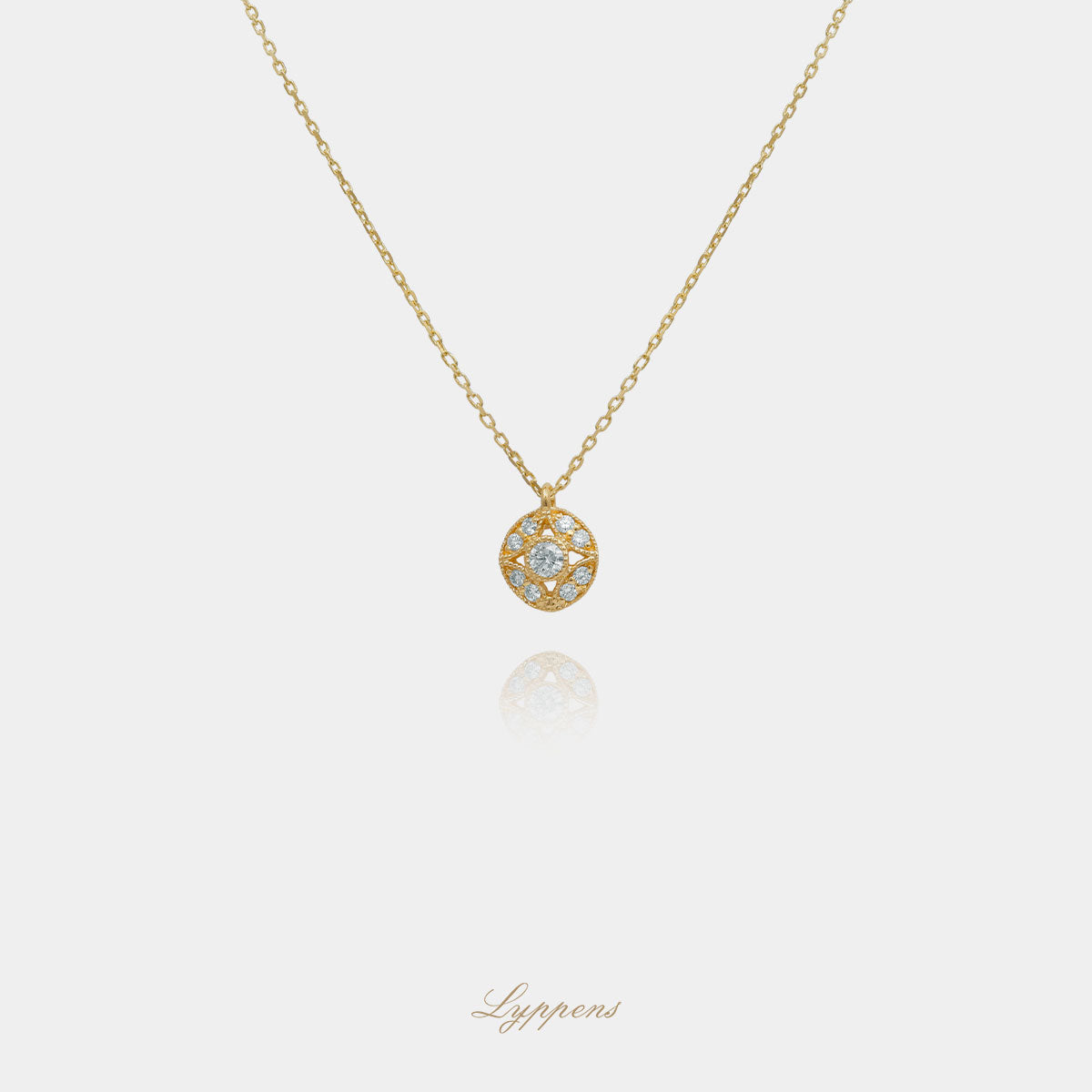Yellow gold necklace with diamonds