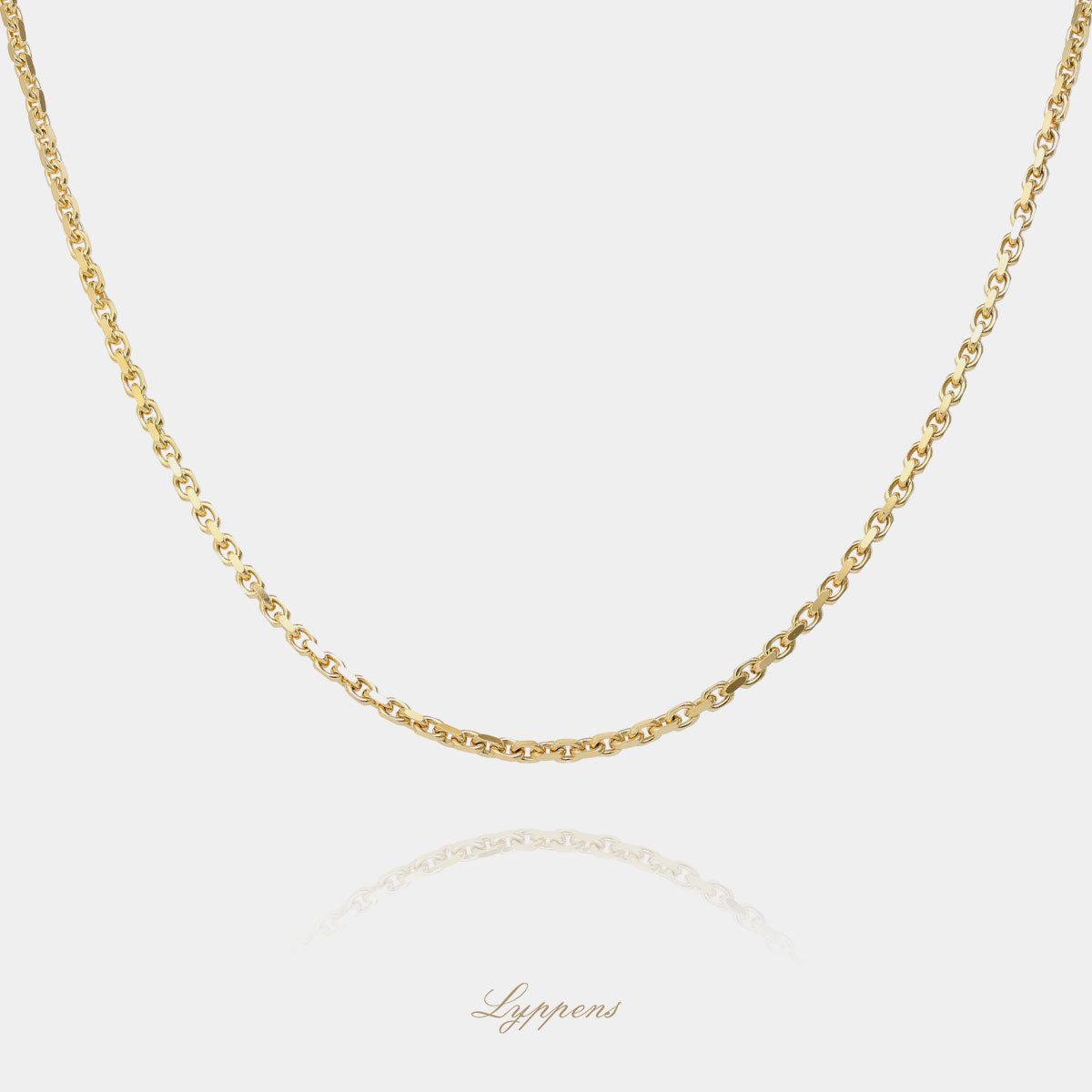Yellow gold anchor link necklace