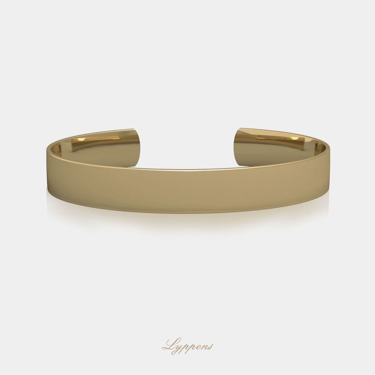 Yellow gold cuff bracelet 10mm