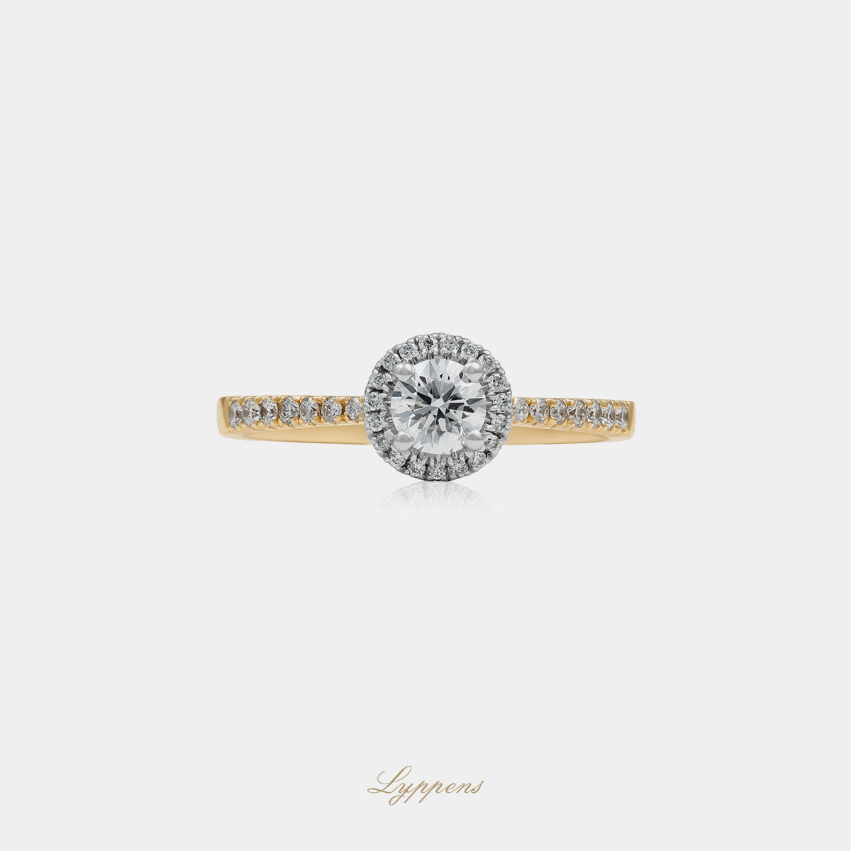 Geelgouden entourage ring met diamant