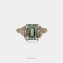 Prasioliet en diamant 