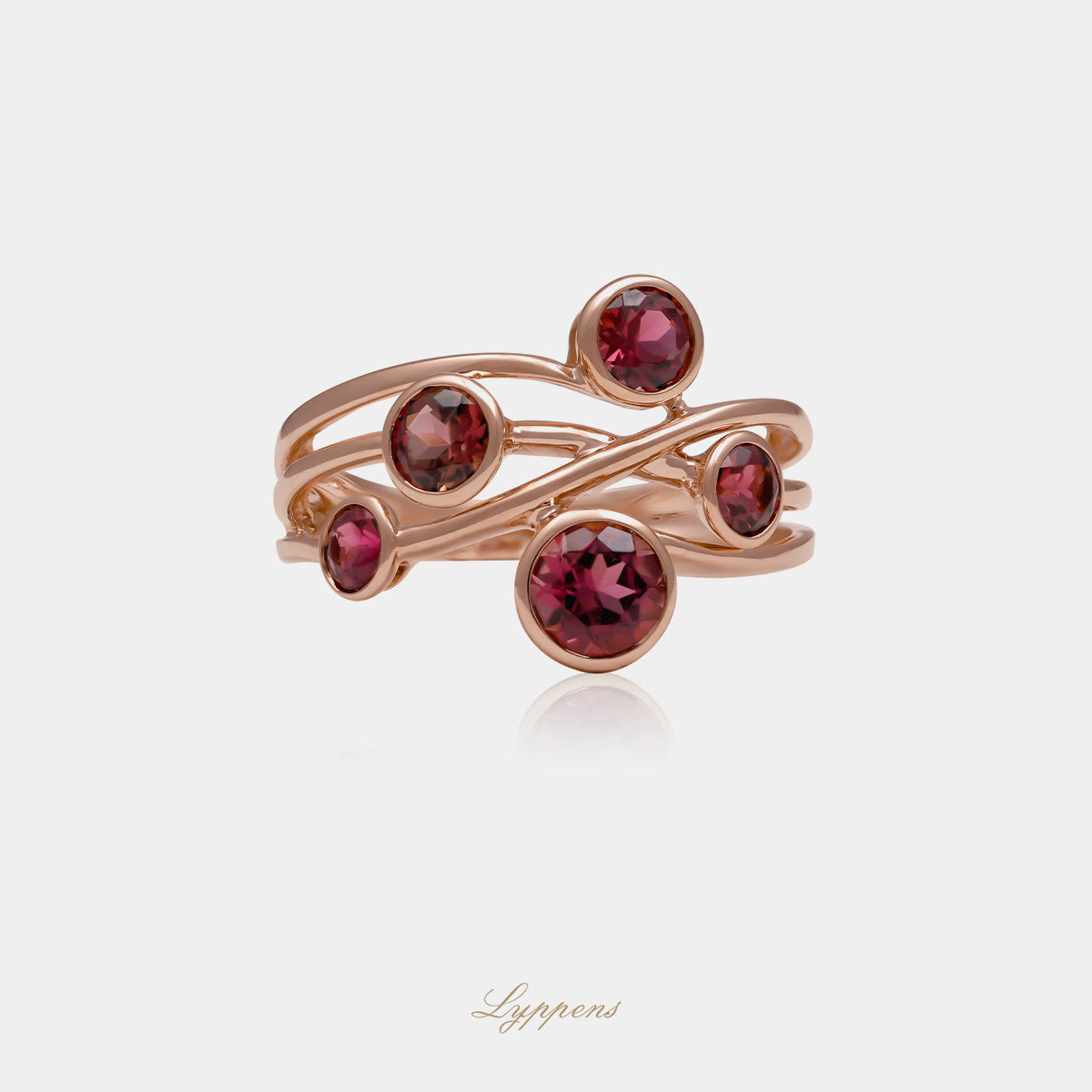 Roségouden ring met toermalijn