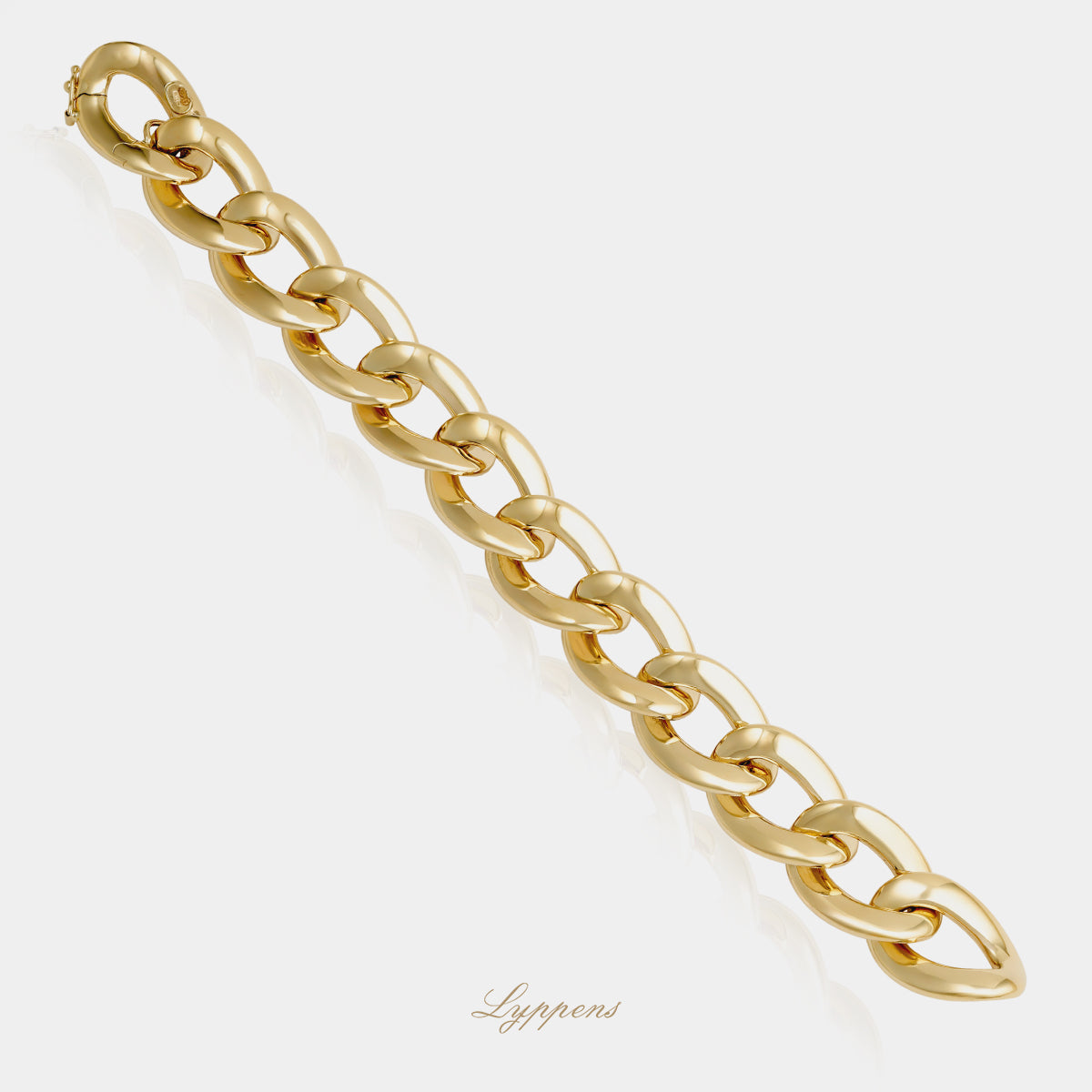14kt geelgouden gourmet armband met grote schakels