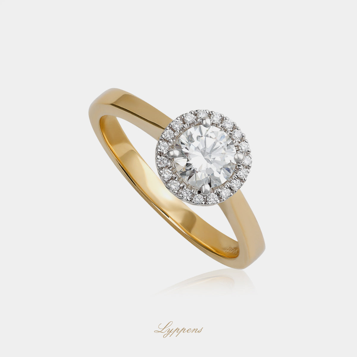 Geelgouden entourage ring met diamant