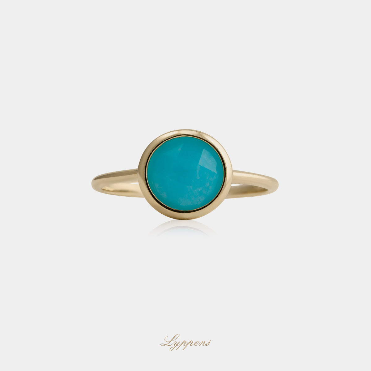 Geelgouden ring met amazoniet