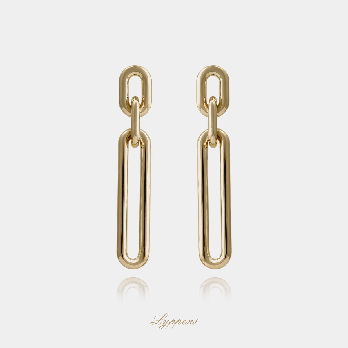 Geelgouden schakel oorbellen