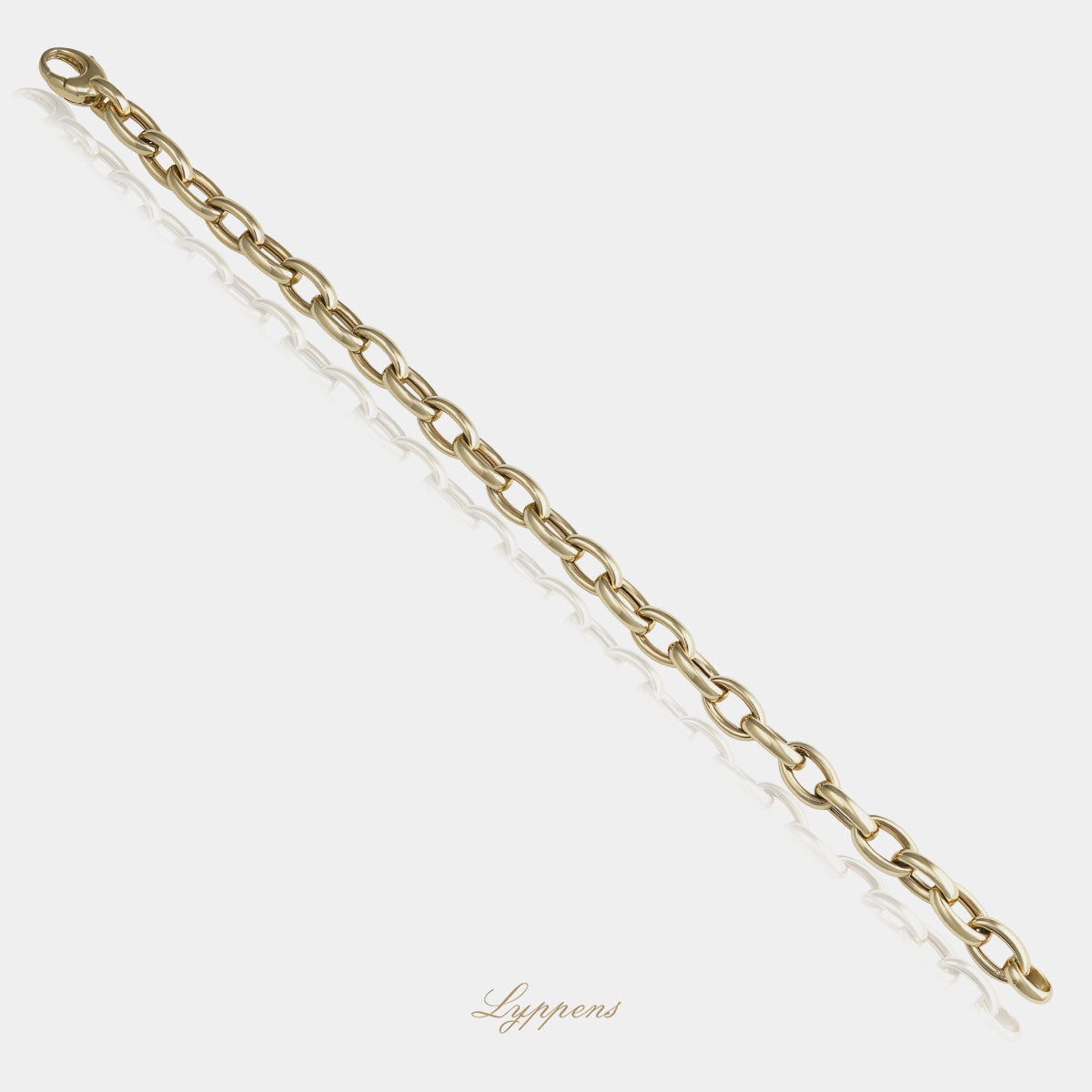 Geelgouden anker schakelarmband