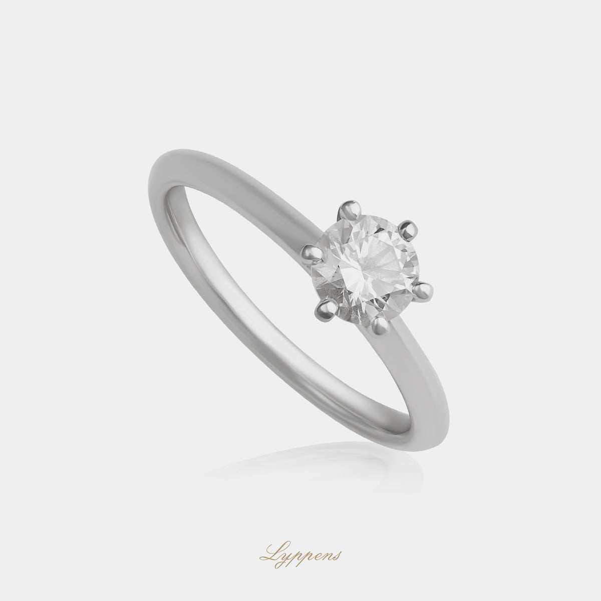 Witgouden solitair ring met diamant
