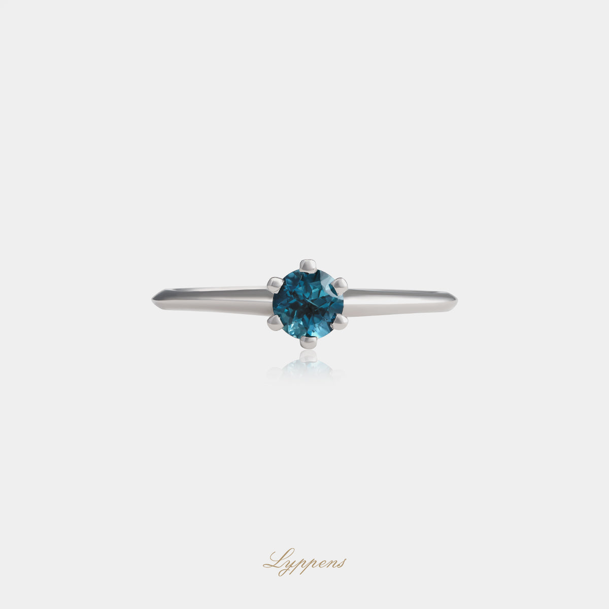 Witgouden solitair ring met toermalijn