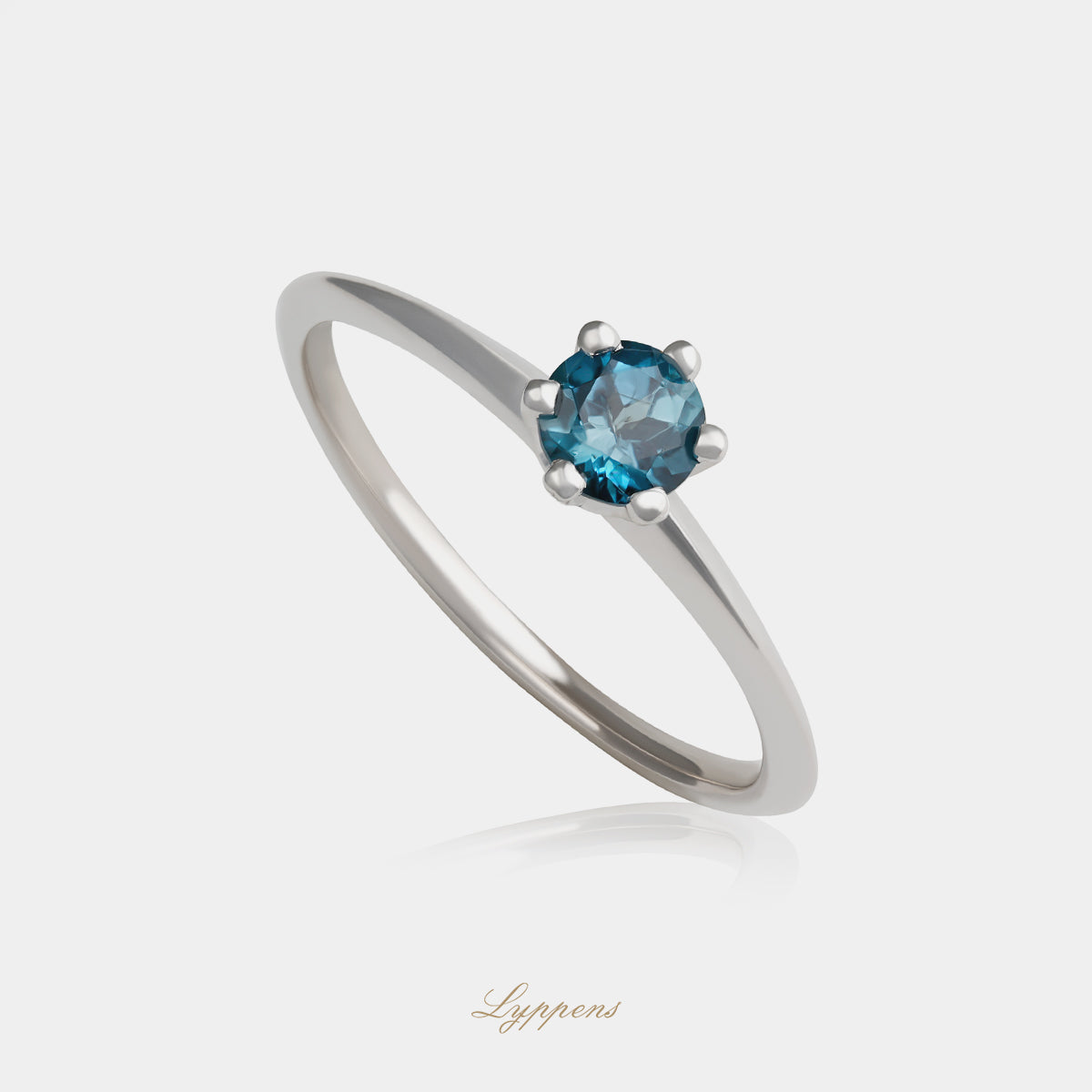 Witgouden solitair ring met toermalijn