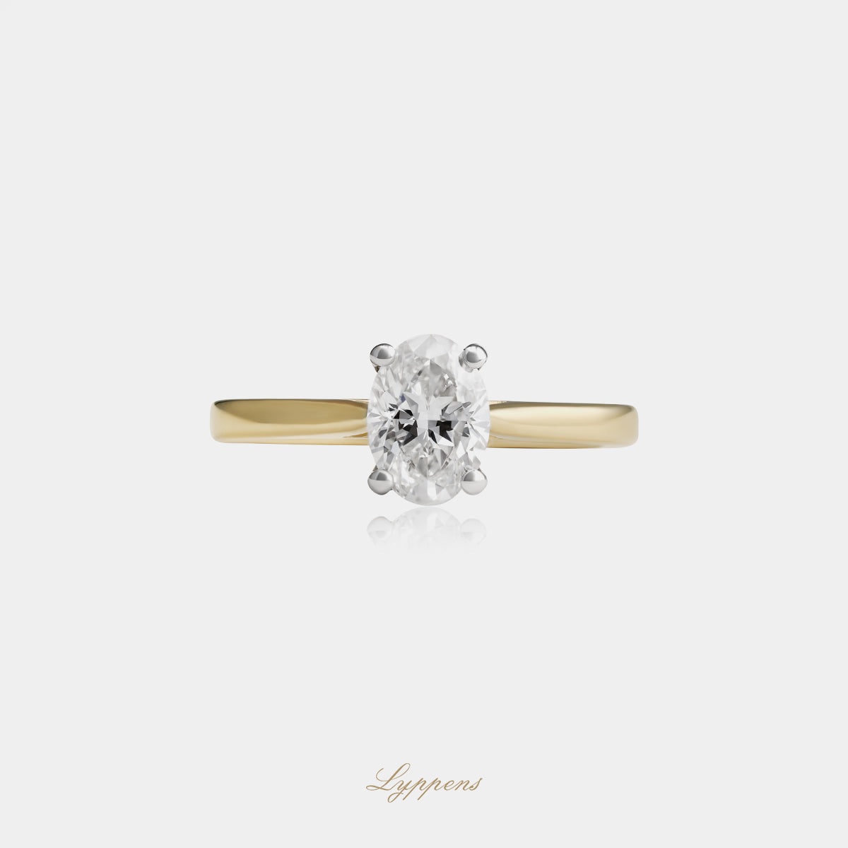 Geelgouden solitair ring met diamant