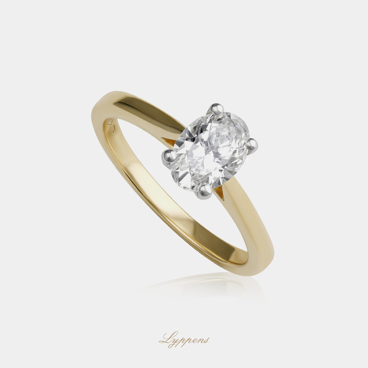 Geelgouden solitair ring met diamant