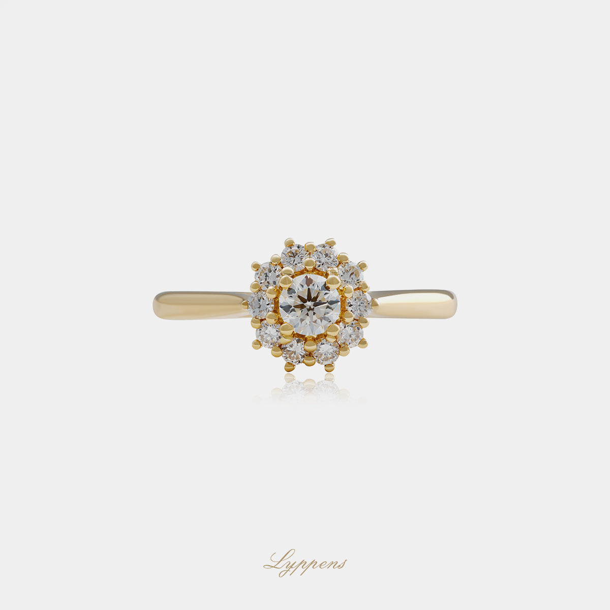 Geelgouden entourage ring met diamant