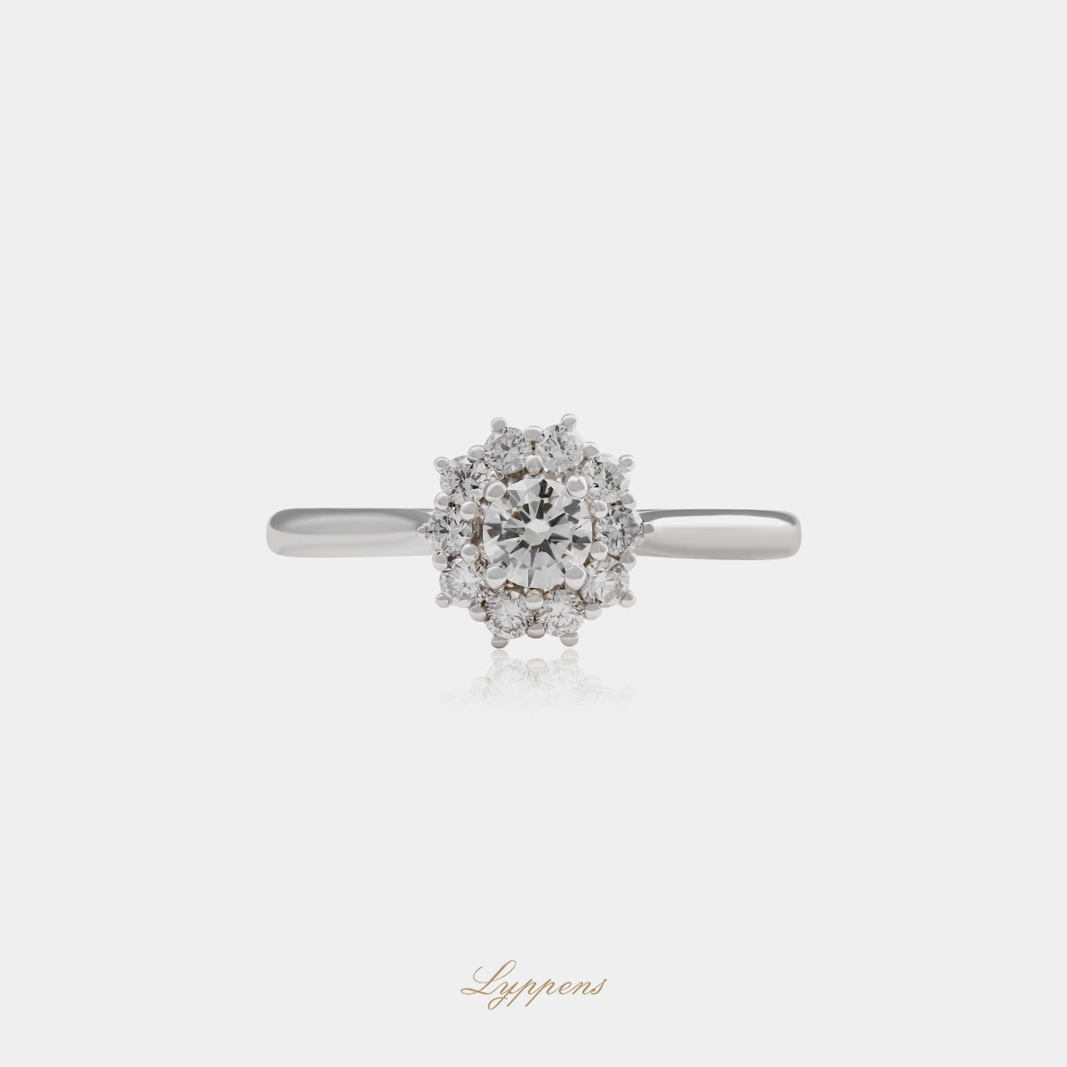 Witgouden entourage ring met diamant