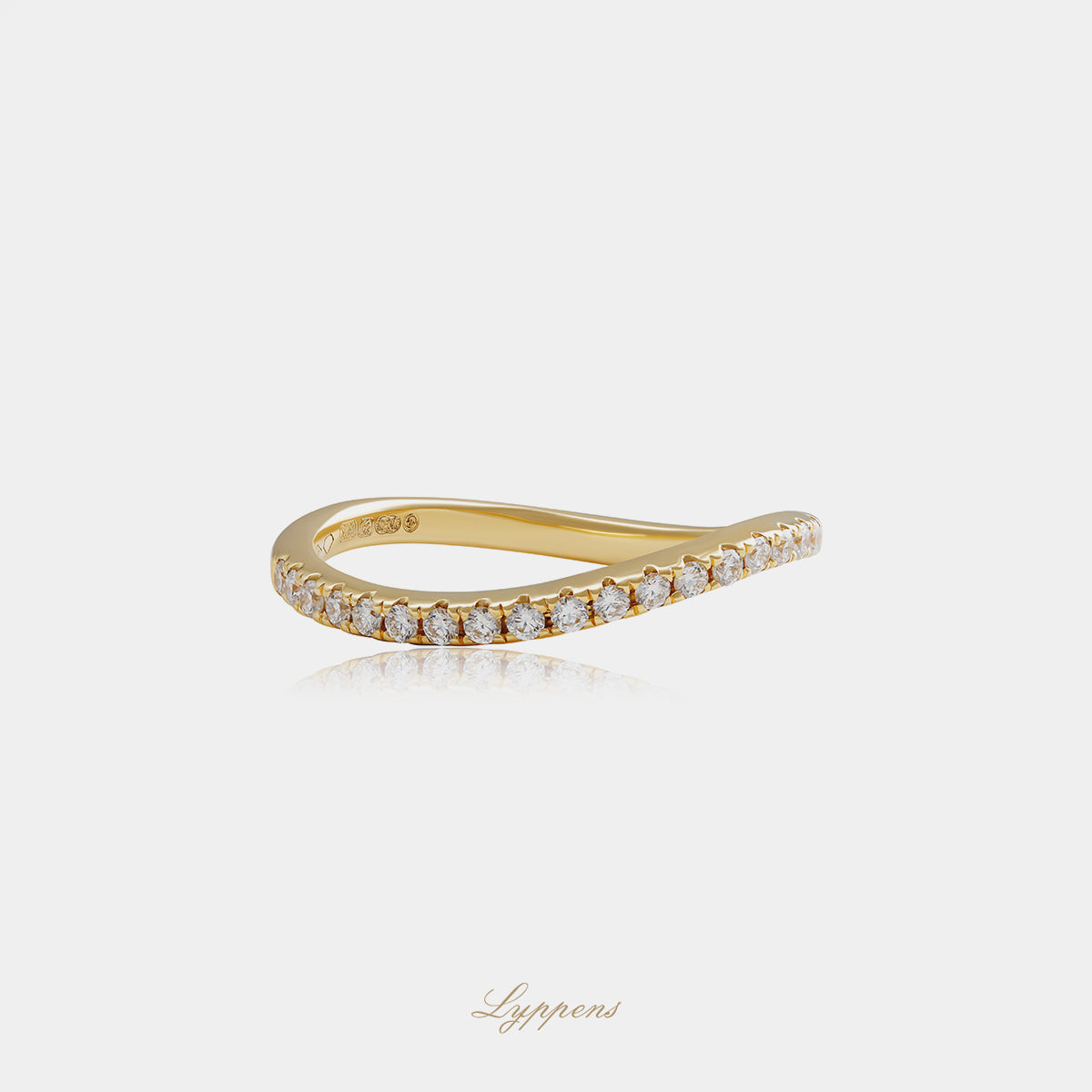 Geelgouden rijring met diamant 0.24ct
