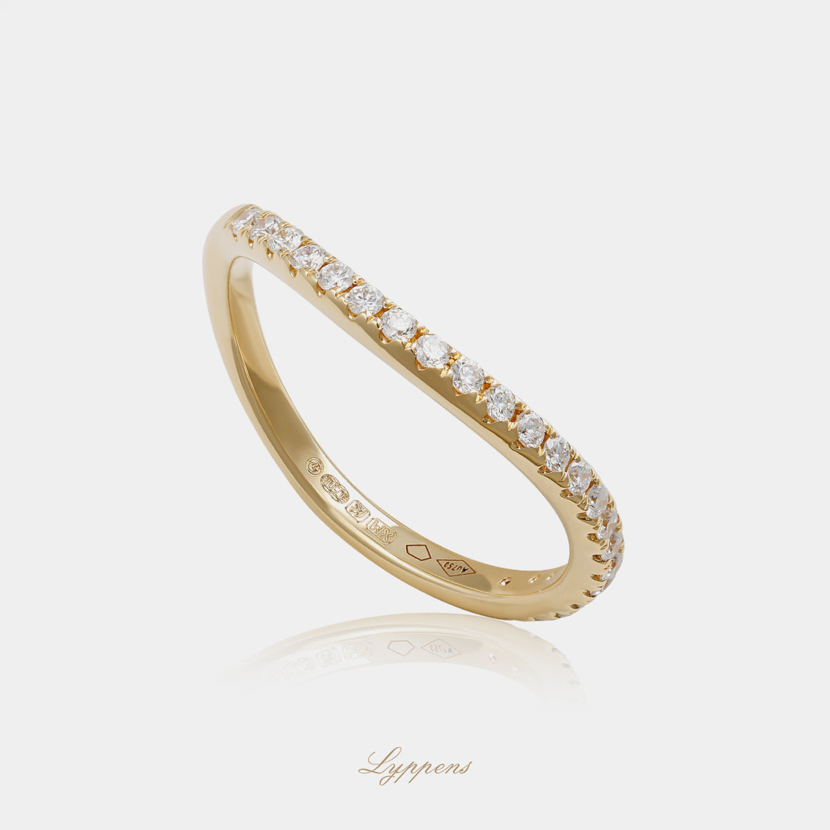 Geelgouden rijring met diamant 0.24ct