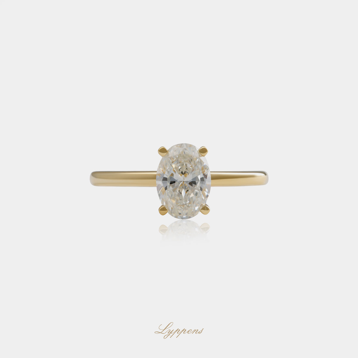 Geelgouden solitairring met diamant