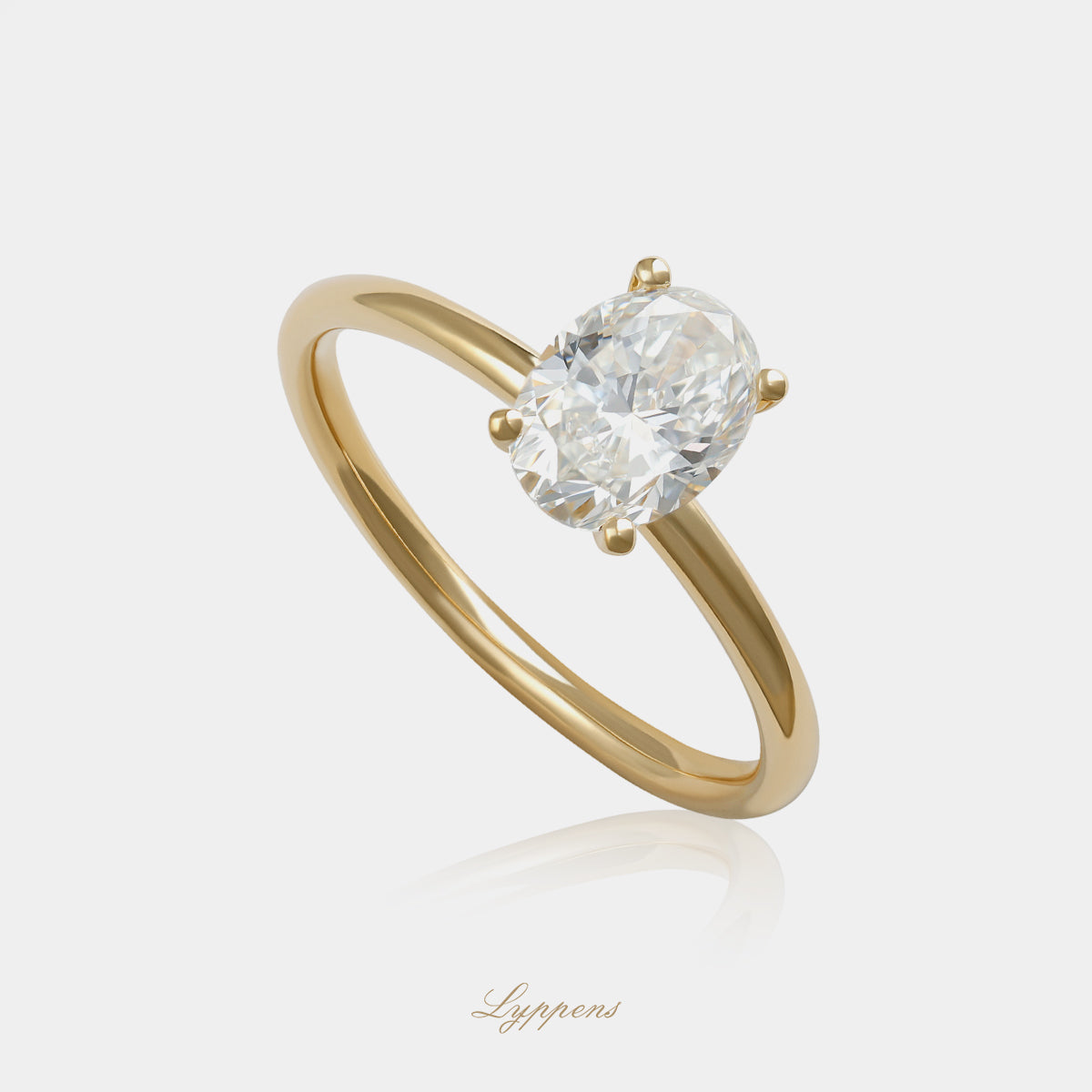Geelgouden solitairring met diamant