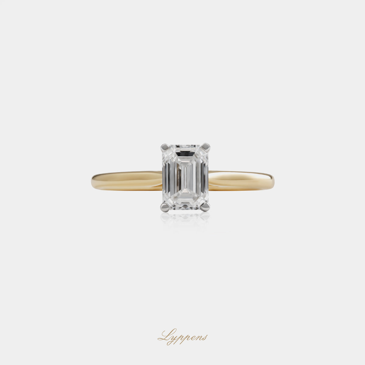 Geelgouden solitairring met diamant