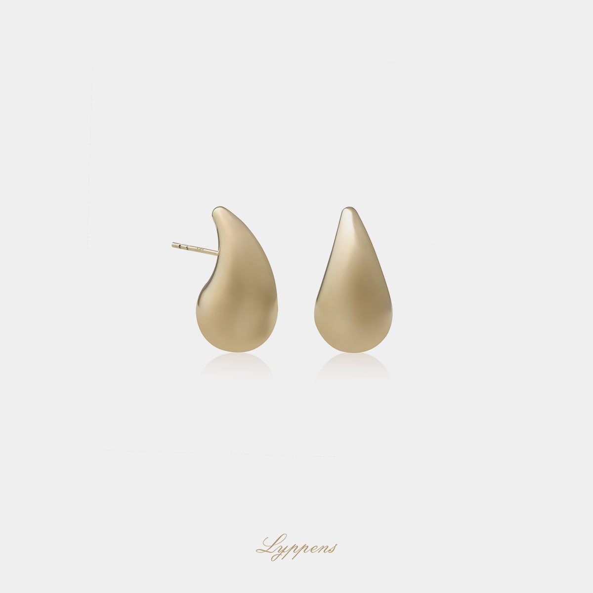 Yellow gold drop-shaped earrings