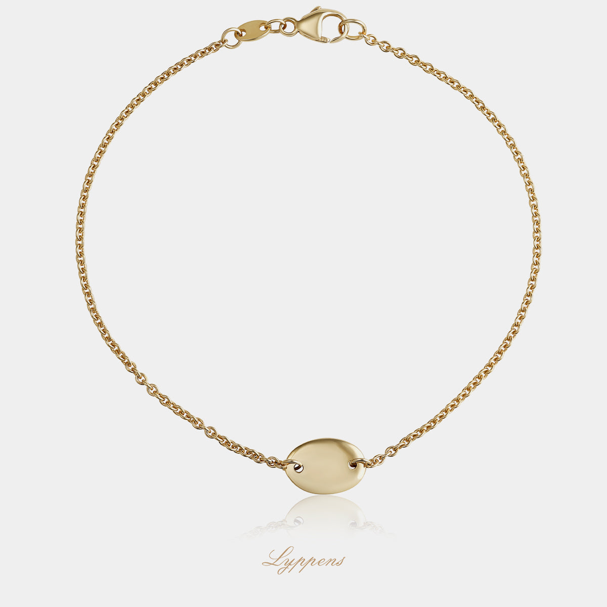 Geelgouden armband met graveerplaatje