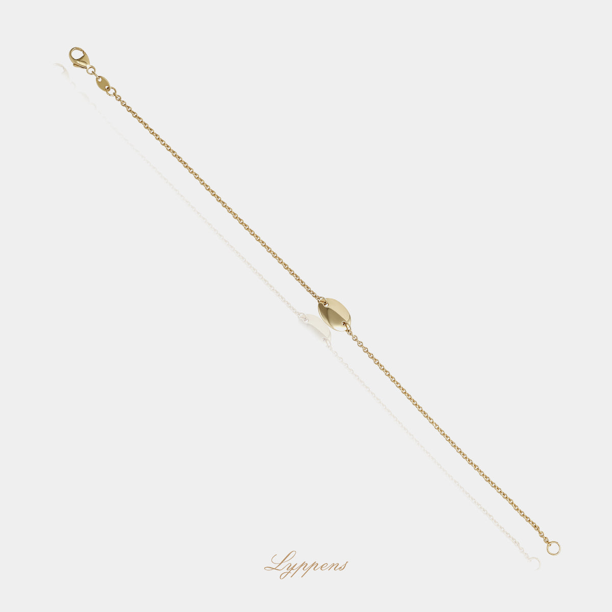 Geelgouden armband met graveerplaatje