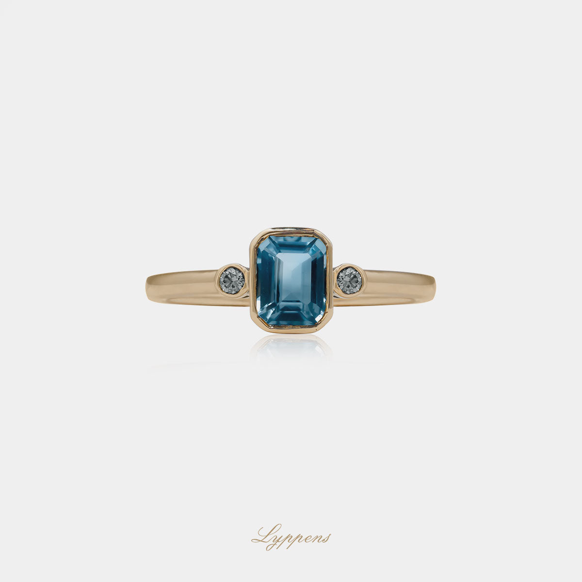 Geelgouden ring met topaas en diamant