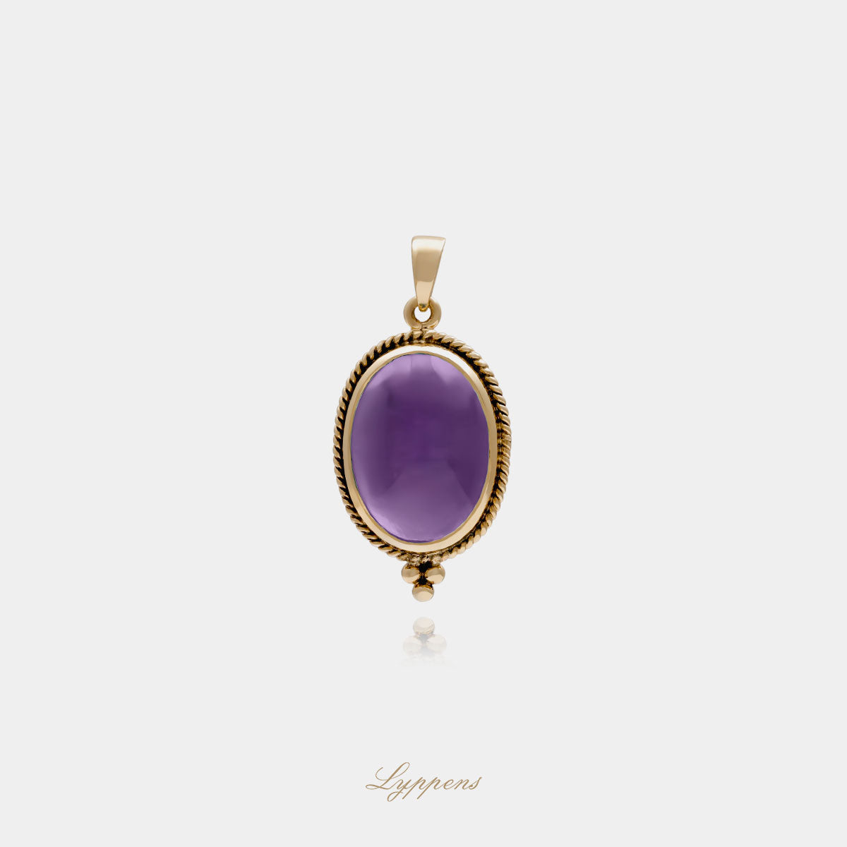 Yellow gold pendant with amethyst