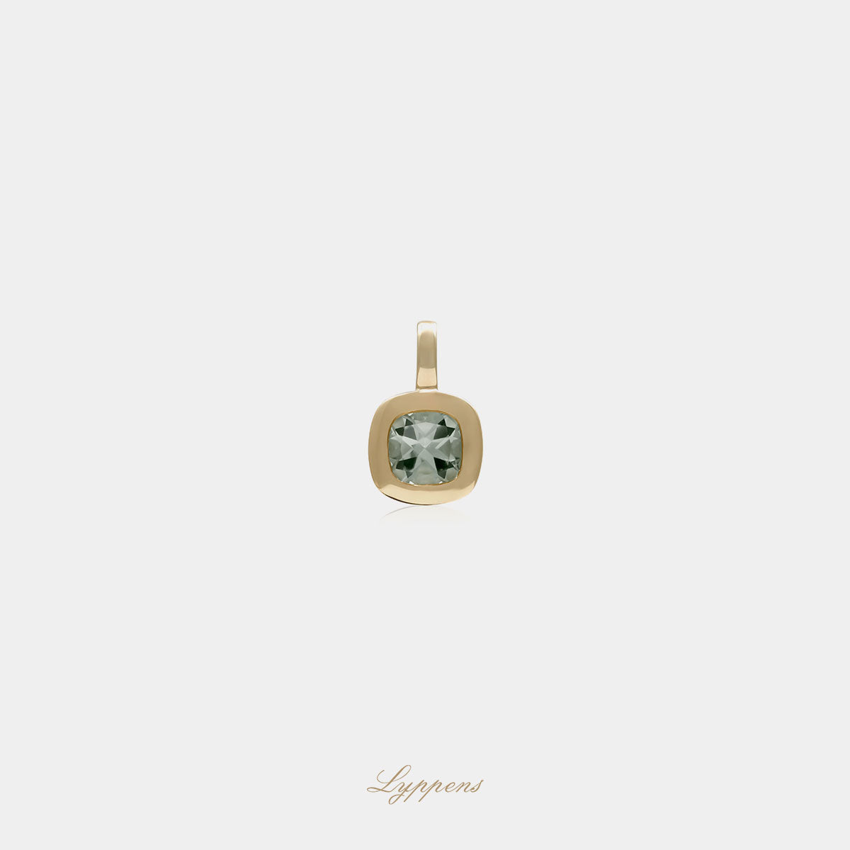 Yellow gold pendant with prasiolite