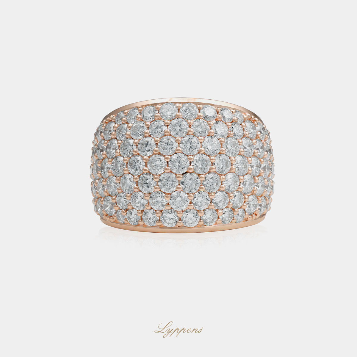 Rose gold ring with diamonds