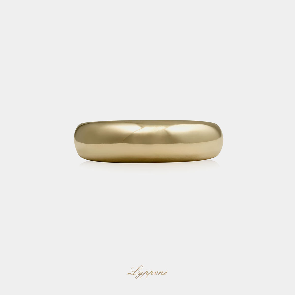 14 karaat geelgouden ring met bol profiel en variërende breedte 5.5mm