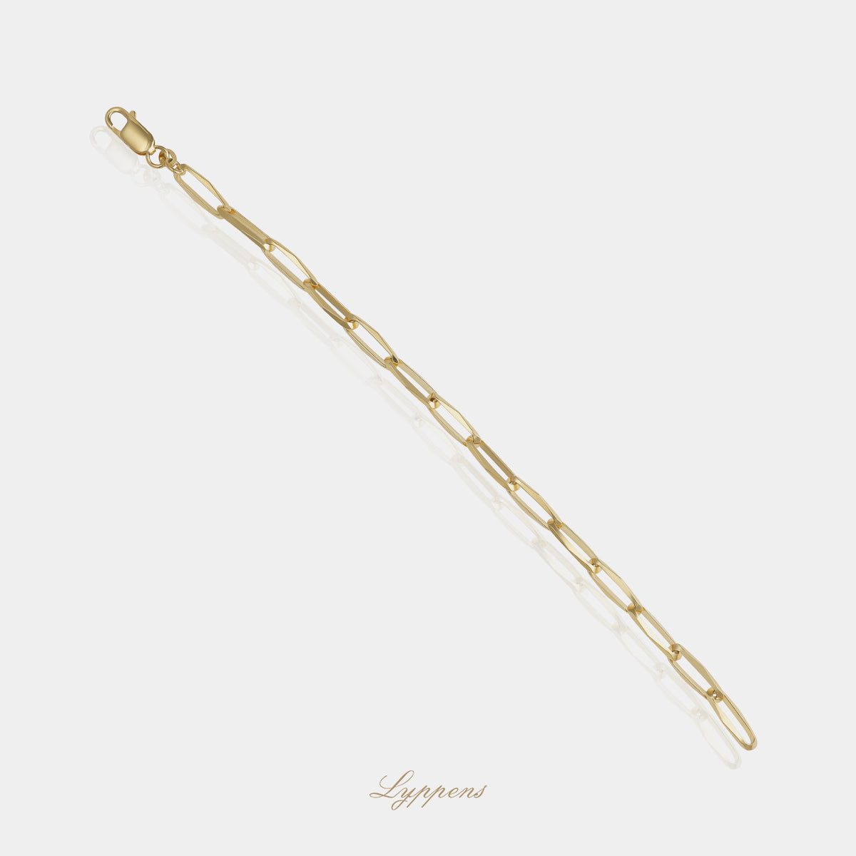 14 karaat geelgouden Closed Forever armband met langwerpige schakels van 15 x 5.5mm en een lengte van 19cm