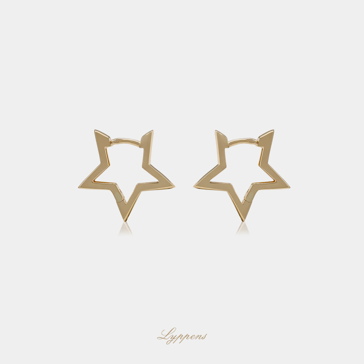 Yellow gold star earrings