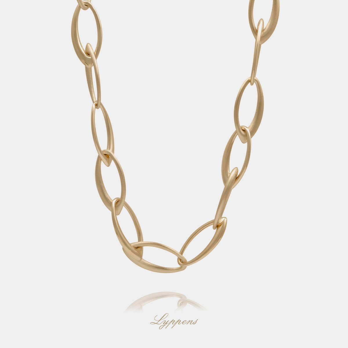 14kt geelgouden fantasie schakelcollier het collier is opgebouwd uit ovaal vormige schakels