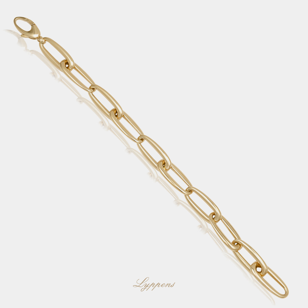 14kt geelgouden fantasie schakelarmband deze armband is opgebouwd uit ovale schakels