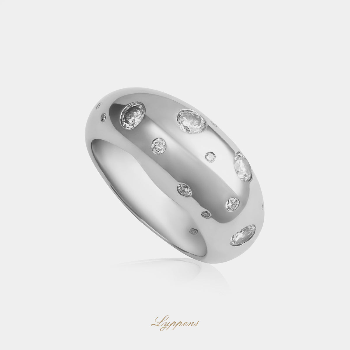 Vintage 18 karaat witgouden ring met briljant diamant totaal ca. 0.70ct, kleur G VS