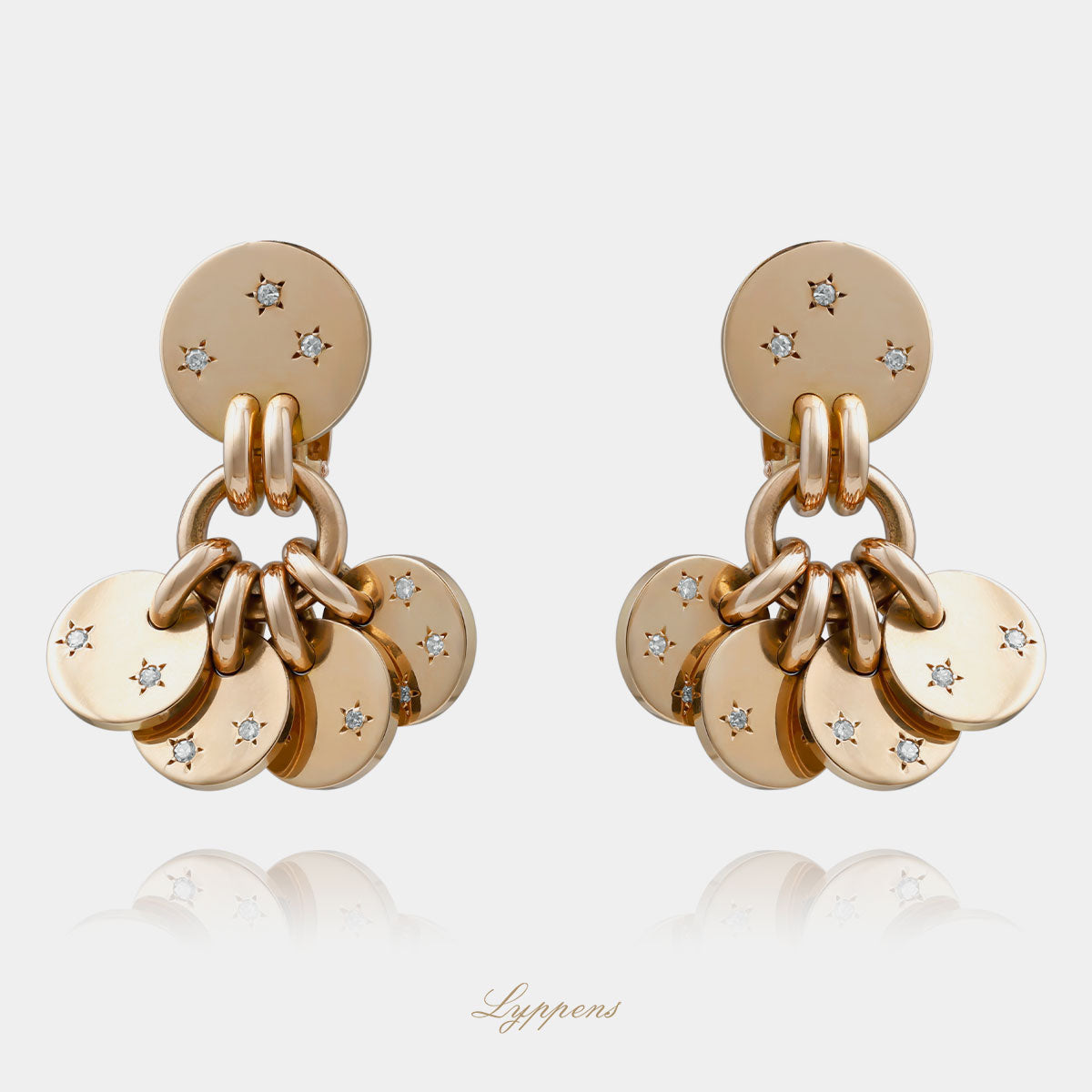 Rose gold Boucheron earrings with diamonds