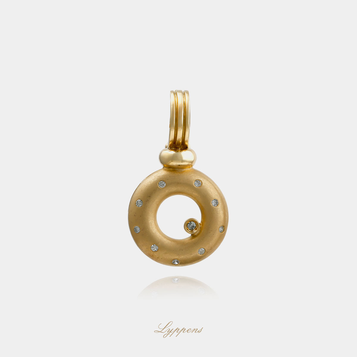 18kt geelgouden vintage hanger met ca. 0.45ct achtkant geslepen diamanten