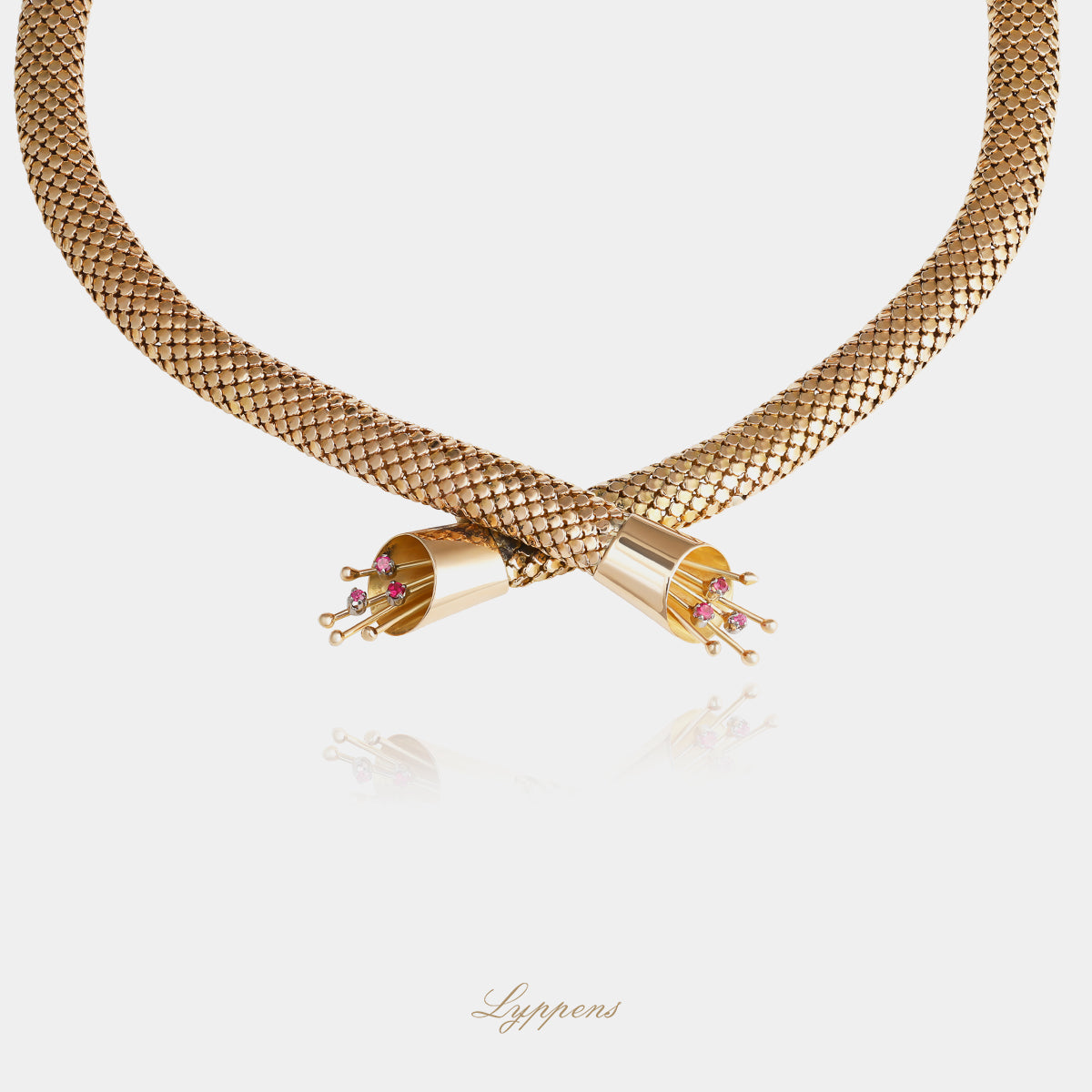 Rose gold vintage 1940s necklaces with ruby