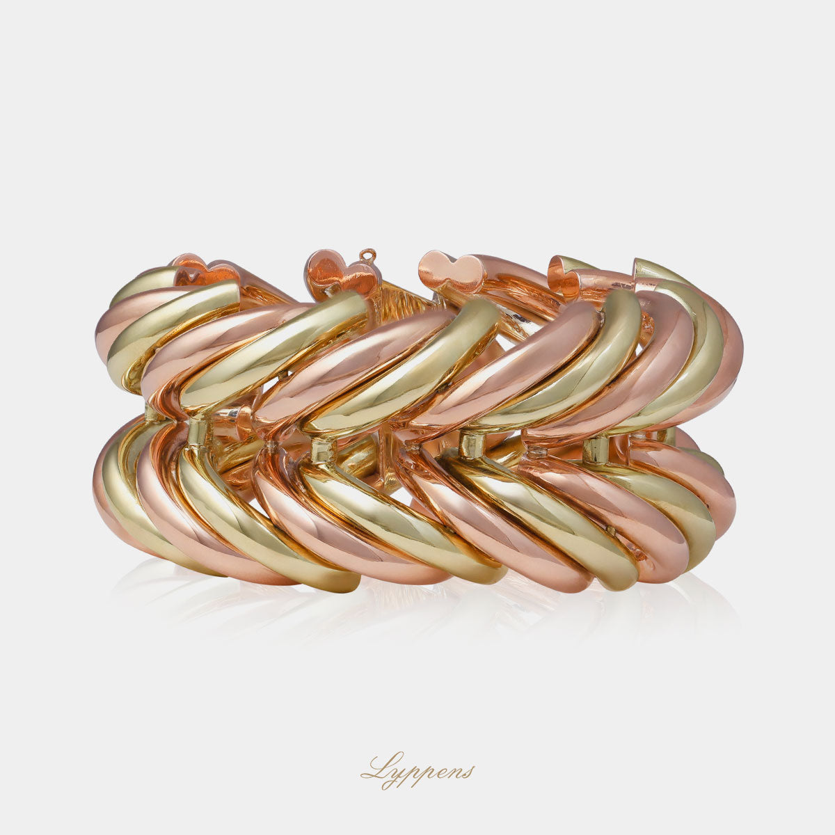 Yellow and rose gold vintage 1950s bracelet
