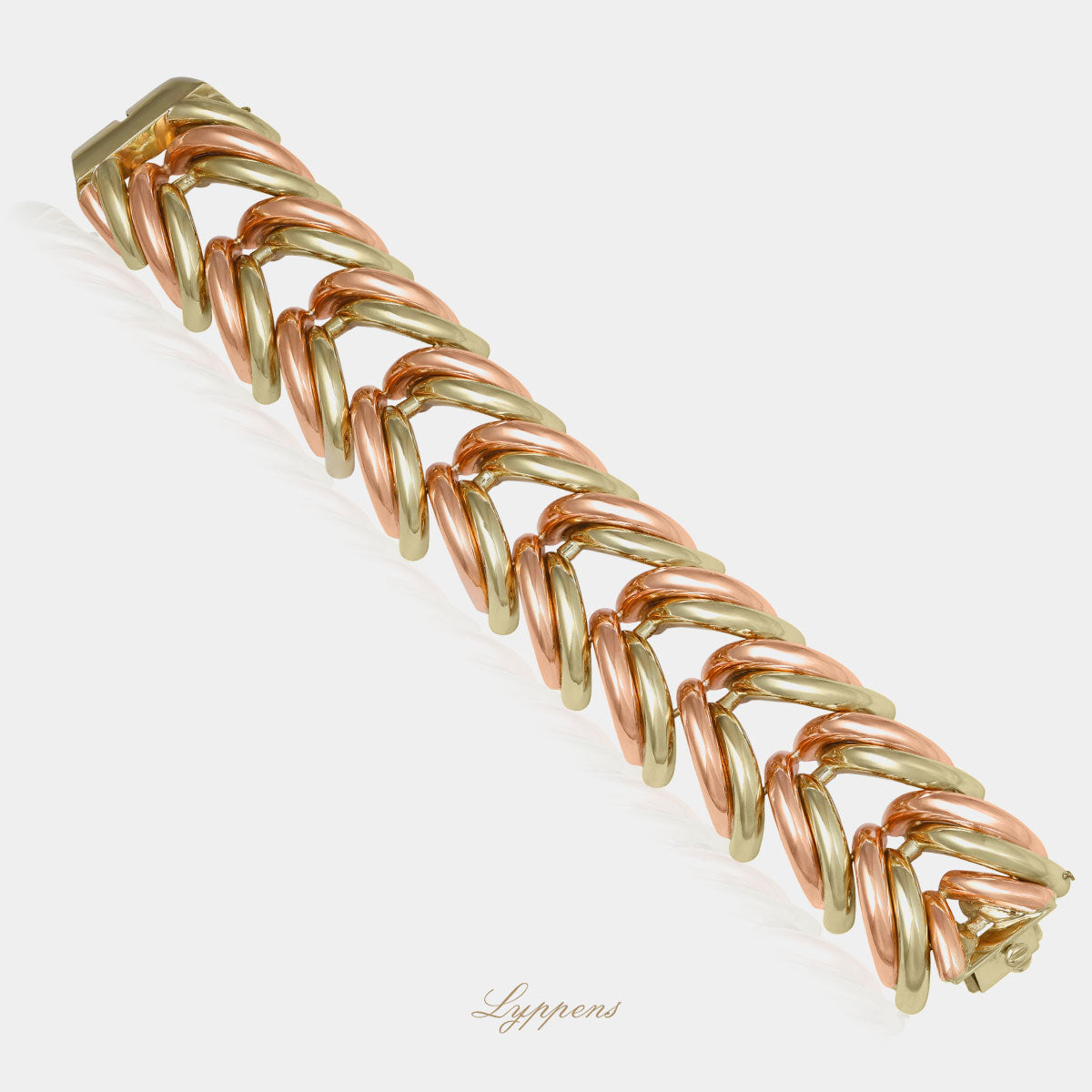 Yellow and rose gold vintage 1950s bracelet